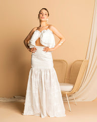 Laise Set with Long Skirt and White Top