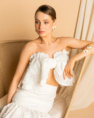 Laise Set with Long Skirt and White Top