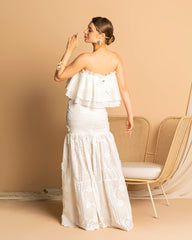 Laise Set with Long Skirt and White Top