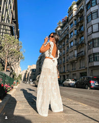 Laise Set with Palazzo Pants and Tie-Back Top