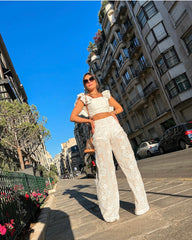Laise Set with Palazzo Pants and Tie-Back Top