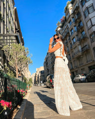 Laise Set with Palazzo Pants and Tie-Back Top