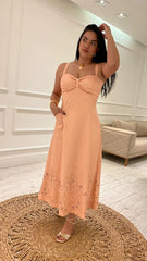Max Eco-Leather Dress with Fully Embroidered Hem Accyoli Concept Fashion