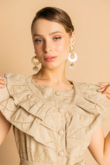 Russian Linen and Laise Maxi Dress