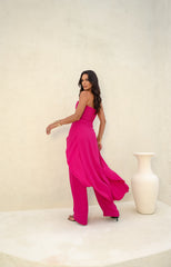 Silk Crepe Tailored Set with Strapless Tunic