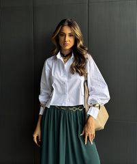 Short Cotton Shirt with Front Pockets