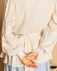 Linen Shirt with Ruffles and Embroidery