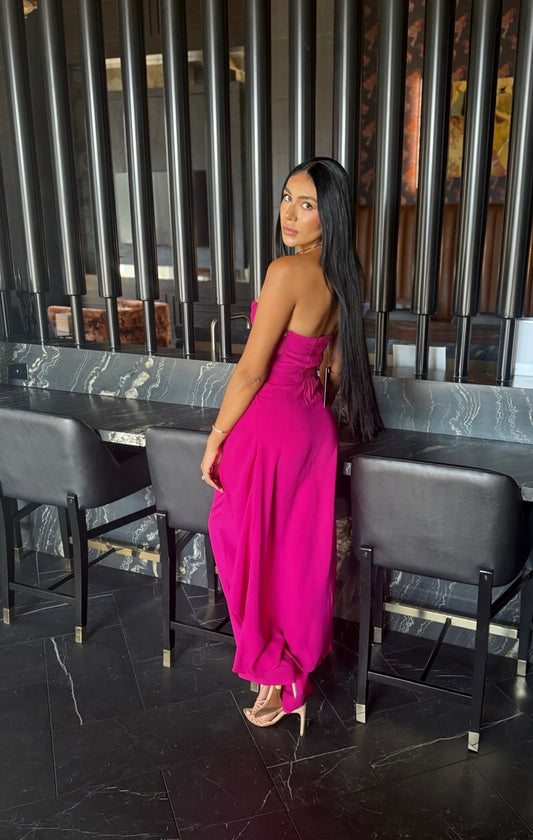 Silk Crepe Tailored Set with Strapless Tunic