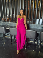Silk Crepe Tailored Set with Strapless Tunic