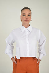 Short Cotton Shirt with Front Pockets