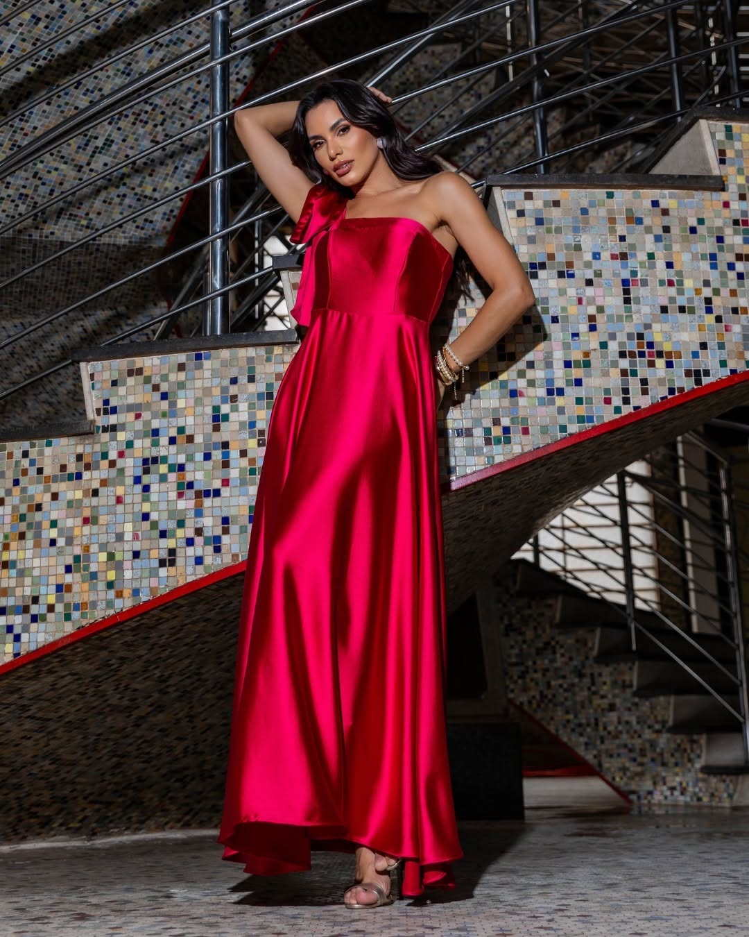 Pink Dress Silk Accyoli Concept Fashion