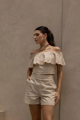 Laise Set with Shorts and Gypsy Blouse