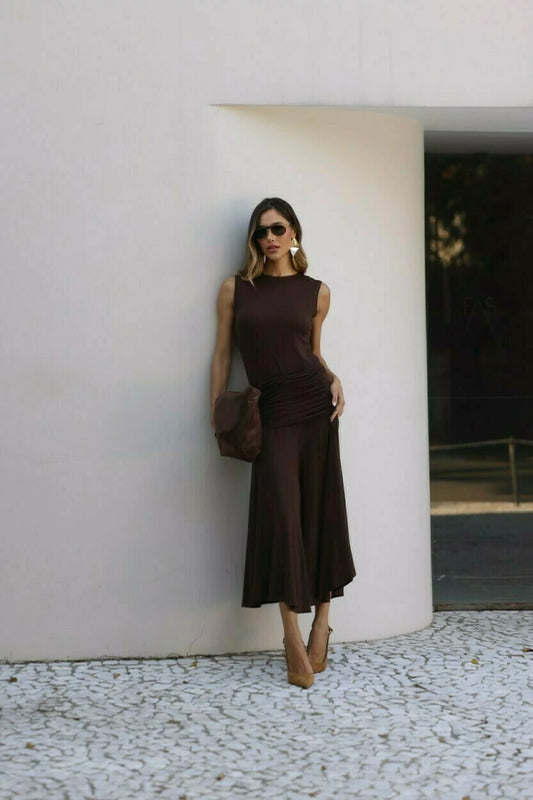 Crystal Jersey Midi Knit Dress