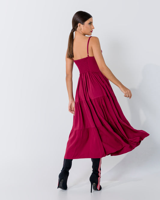Linen Dress with an Ebroidered Waist