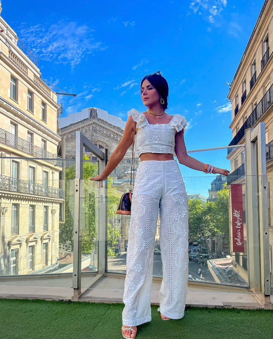 Laise Set with Palazzo Pants and Tie-Back Top