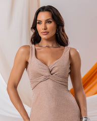 Beige Dress Accyoli Concept Fashion