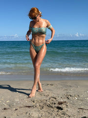 Bikini with Sleeved Top and Side-Tie Bottoms