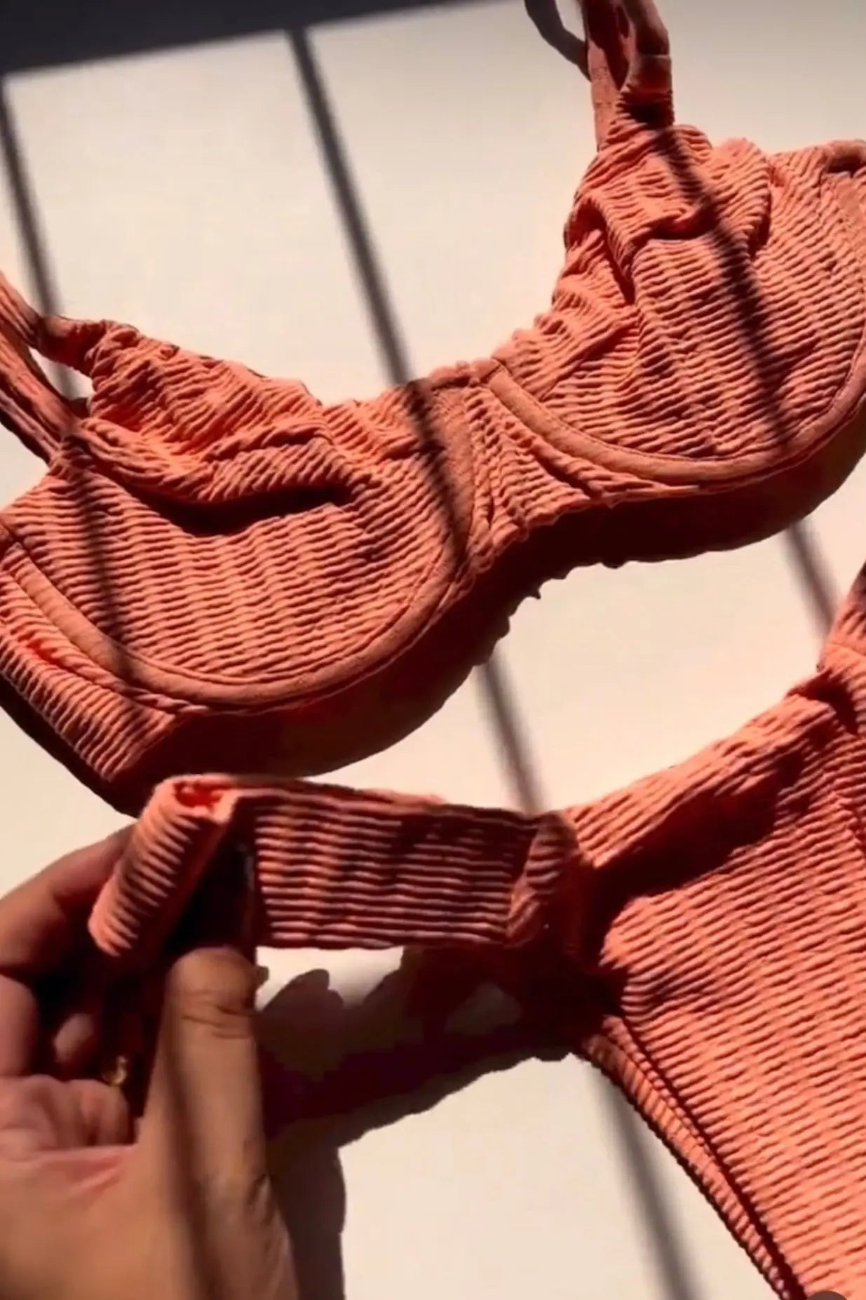 Polyamide Balconette Bikini with Textured Fabric - Accyoli Concept Fashion