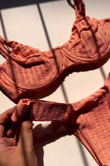 Polyamide Balconette Bikini with Textured Fabric - Accyoli Concept Fashion
