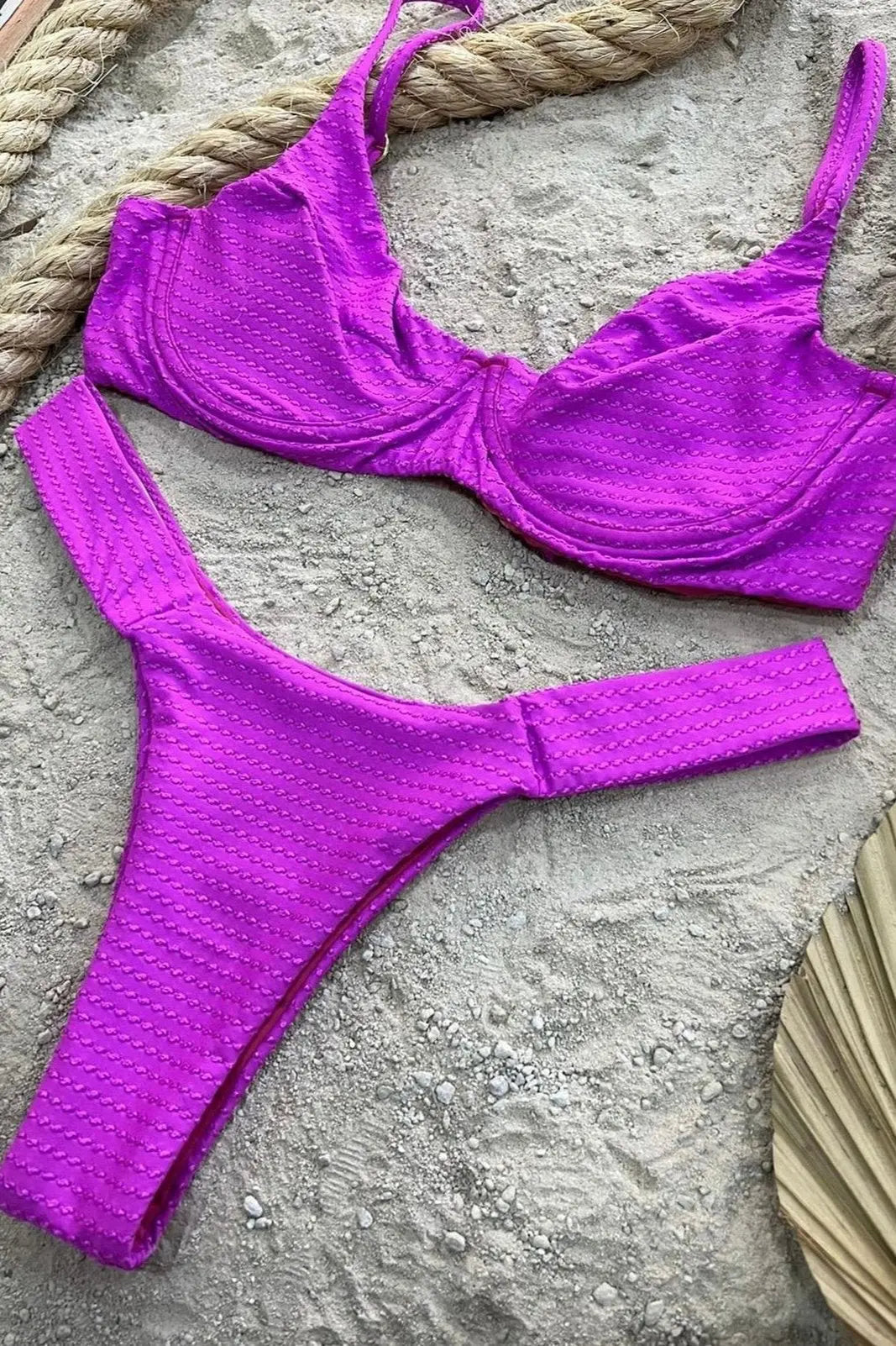 Polyamide Bikini with Structured Underwire and Ultra - Soft Textured Fabric - Accyoli Concept Fashion