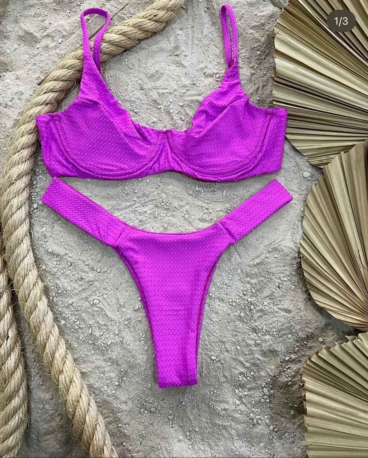 Polyamide Bikini with Structured Underwire and Ultra - Soft Textured Fabric - Accyoli Concept Fashion