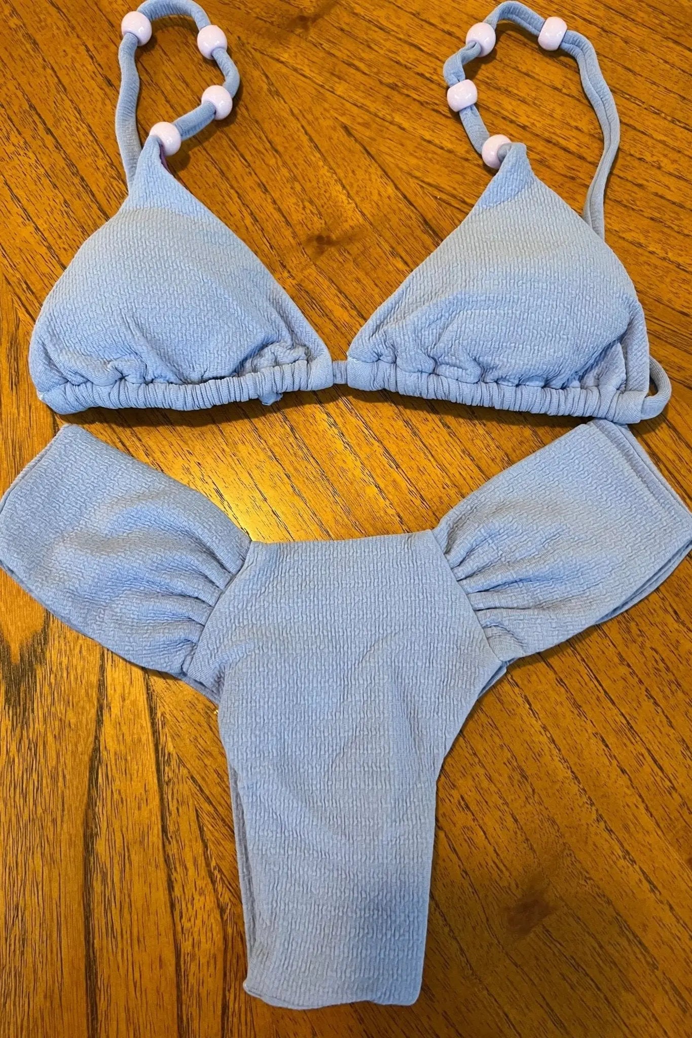 Polyamide Triangle Bikini with Ball Detail - Accyoli Concept Fashion