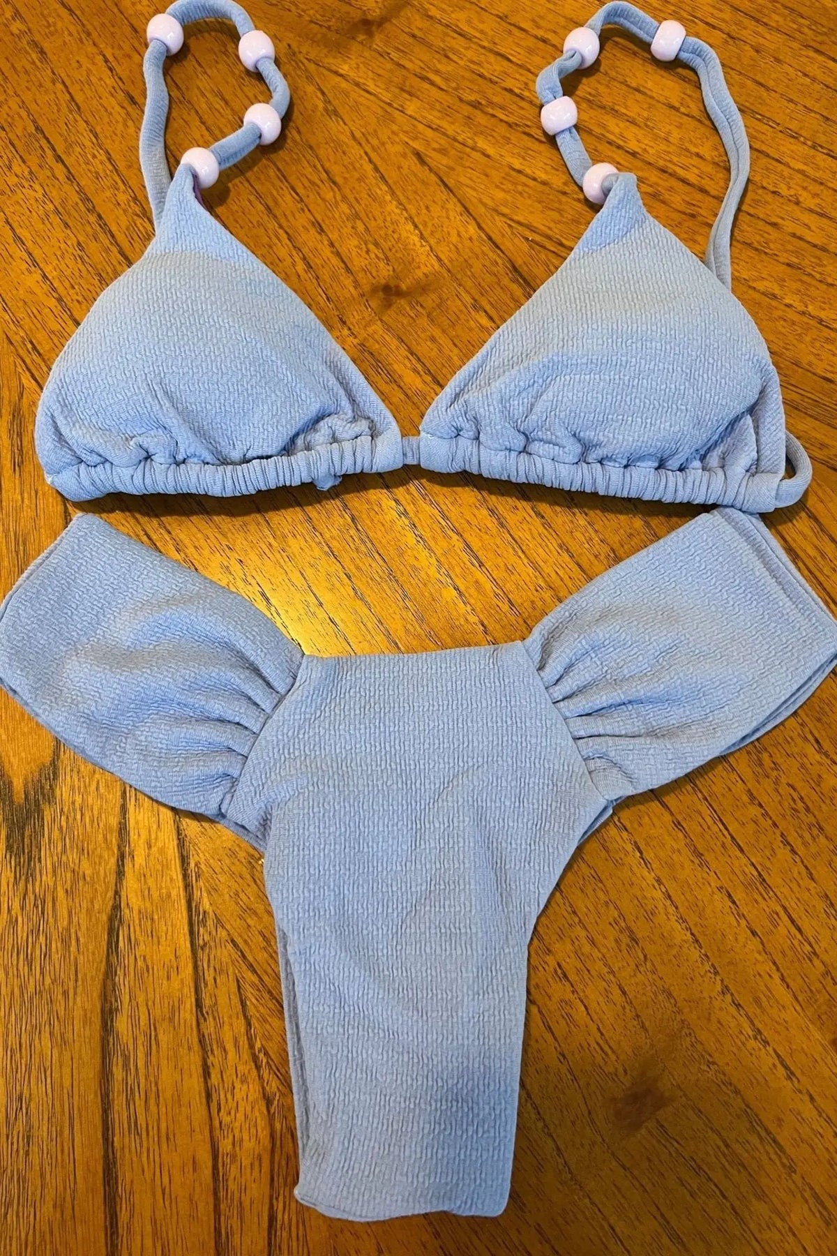 Polyamide Triangle Bikini with Ball Detail - Accyoli Concept Fashion