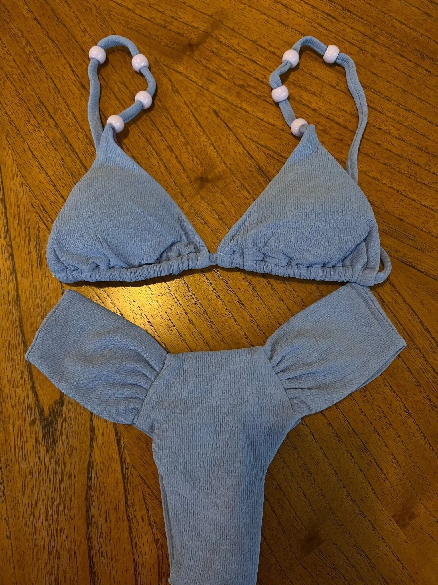 Polyamide Triangle Bikini with Ball Detail - Accyoli Concept Fashion